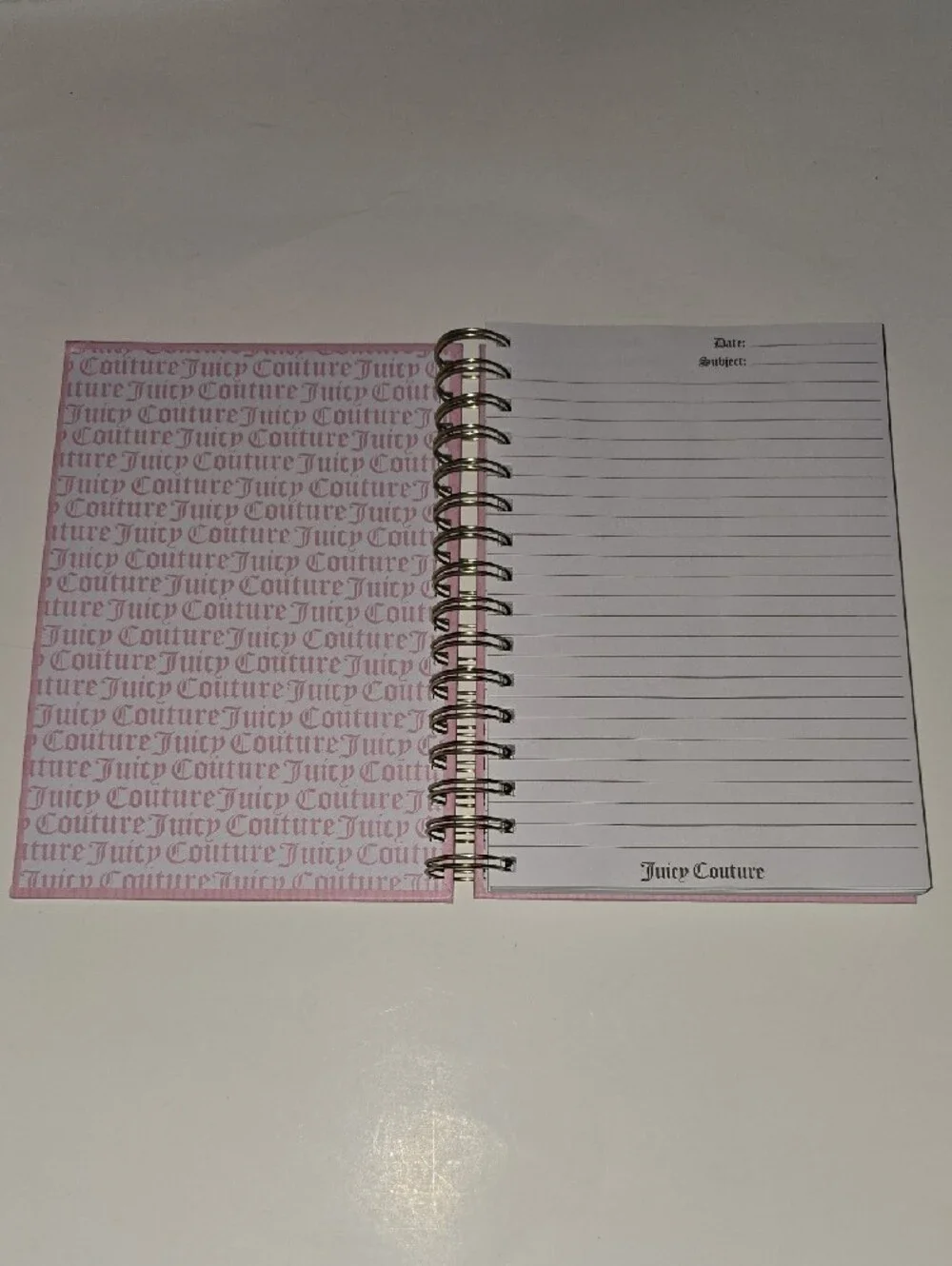 Juicy Couture Pink Journal With Pom Pom Keychain